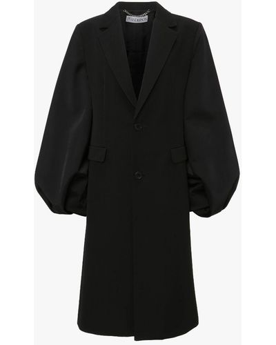 JW Anderson Balloon Sleeve Long Coat - Black