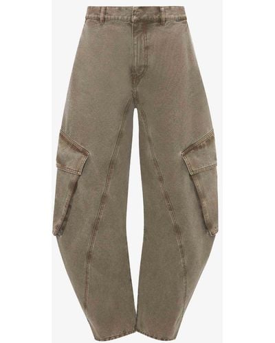 JW Anderson Twisted Cargo Pants - Natural