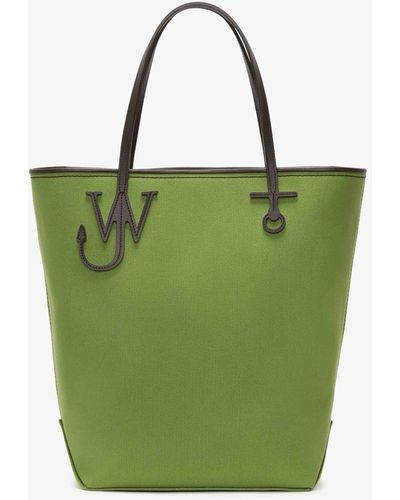 JW Anderson Tall Anchor Tote - Canvas Tote Bag - Green