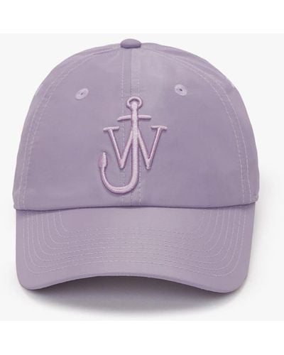 JW Anderson Nylon Baseball Cap With Anchor Logo - Purple