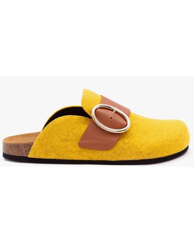 JW Anderson Felt Loafer Mules - Yellow