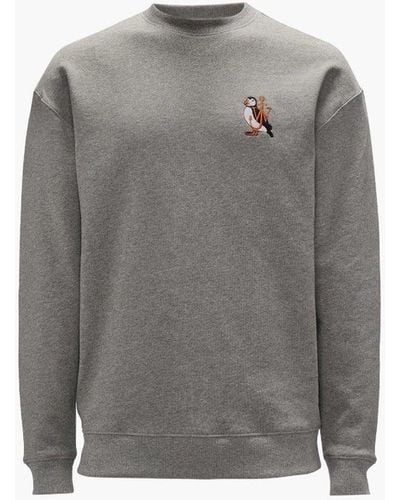 JW Anderson Sweatshirt With Puffin Embroidery - Gray