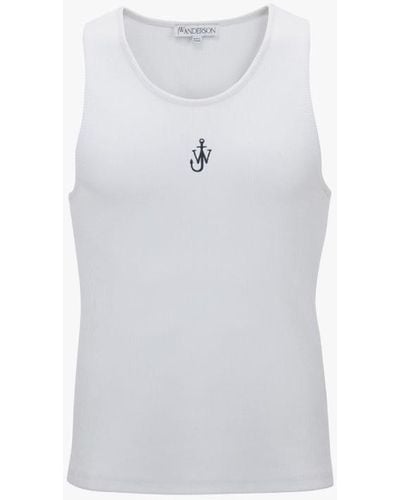 JW Anderson Tank Top With Anchor Logo Embroidery - White