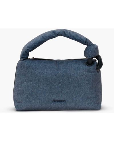 JW Anderson Jwa Puffy Corner Bag - Velvet Top Handle Bag - Blue
