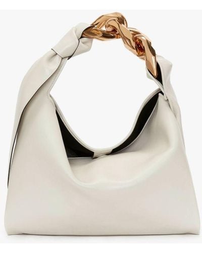 JW Anderson Small Chain Hobo - Leather Shoulder Bag - Natural