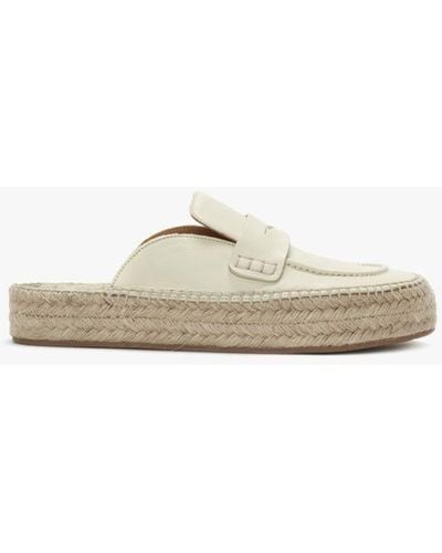 JW Anderson Leather Espadrille Loafer Mules - White