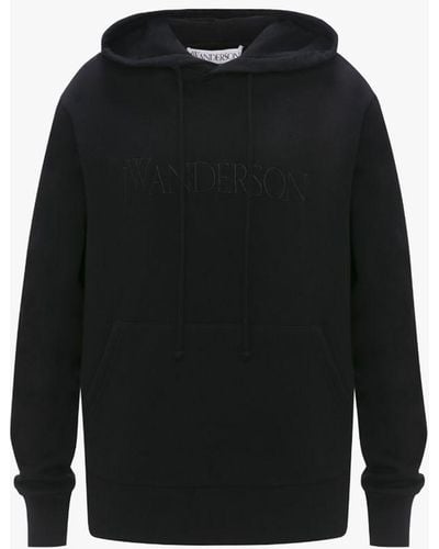 JW Anderson Hoodie With Logo Embroidery - Black