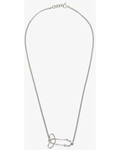 JW Anderson Penis Pin Pendant Necklace - White