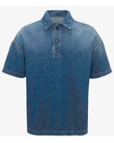 JW Anderson Denim Polo Shirt - Blue