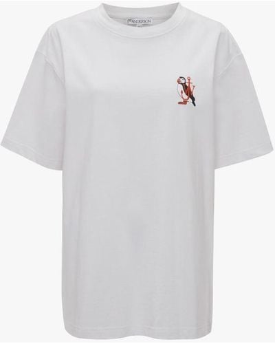 JW Anderson T-shirt With Canary Embroidery - White