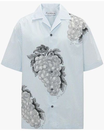 JW Anderson Short Sleeve Shirt With Grape Motif - White