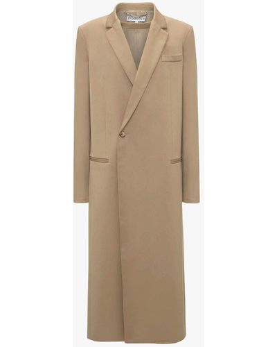 JW Anderson Longline Double-breasted Tailored Coat - Natural