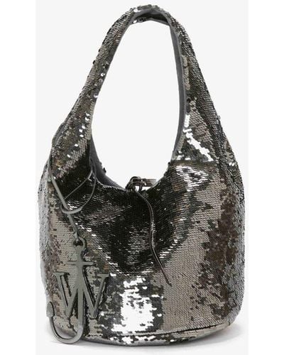 JW Anderson Mini Sequin Shopper - Top Handle Bag - Black