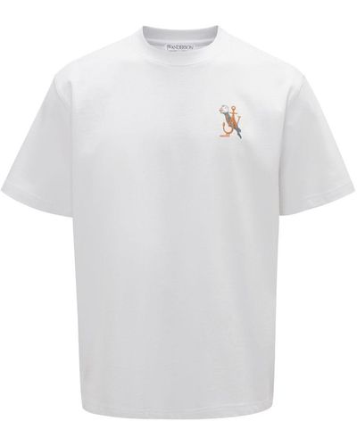 JW Anderson T-shirt With Canary Embroidery - White