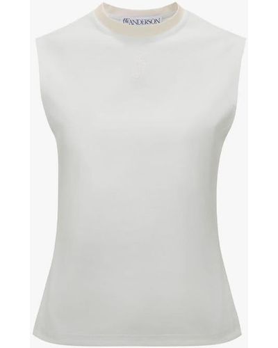 JW Anderson Tank Top With Anchor Embroidery - White