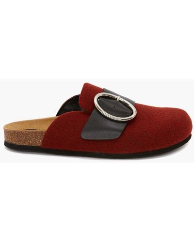 JW Anderson Buckled Flat Loafers - Red