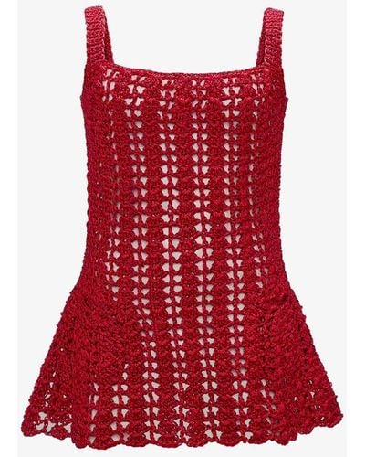 JW Anderson Crochet Mini Dress - Red