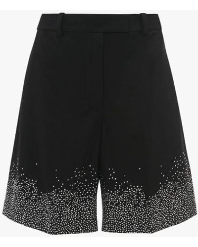 JW Anderson Crystal Hem Tailored Shorts - White