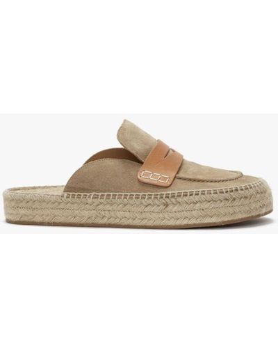 JW Anderson Leather Espadrille Loafer Mules - Natural
