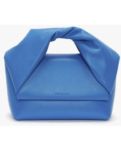 JW Anderson Medium Twister - Leather Top Handle Bag - Blue