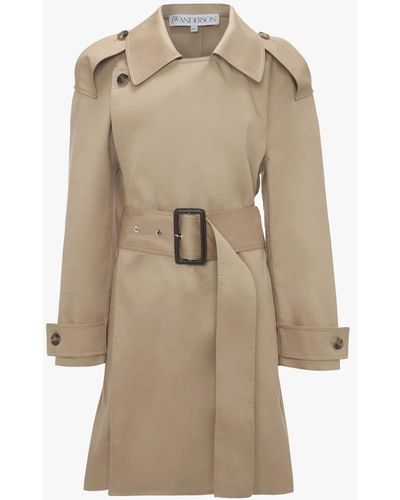 JW Anderson Wrap Front Mid-length Trench Coat - Natural