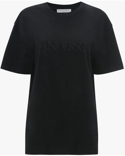 JW Anderson T-shirt With Logo Embroidery - Black