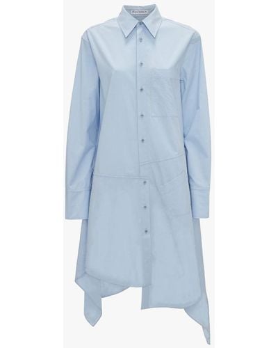 JW Anderson Crystal Hem Shirt Dress - Blue