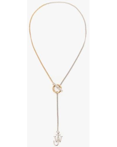 JW Anderson Long Necklace With Jwa Anchor Pendant - White