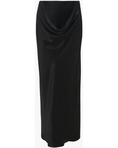 JW Anderson Silk Midi Skirt - Black