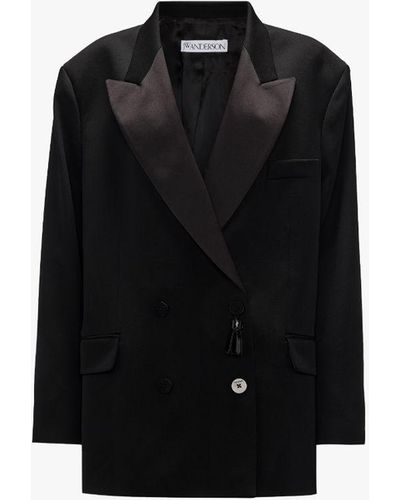 JW Anderson Tuxed Blazer With Tassel Detail - Black