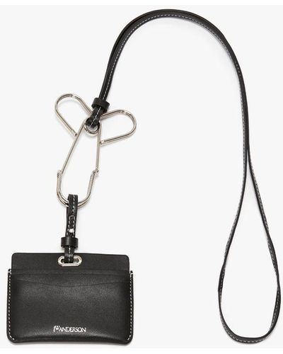 JW Anderson Leather Cardholder With Penis Pin Strap - White