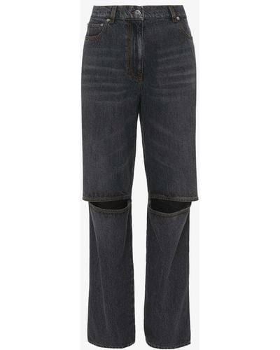 JW Anderson Cut-out Straight Jeans - Gray