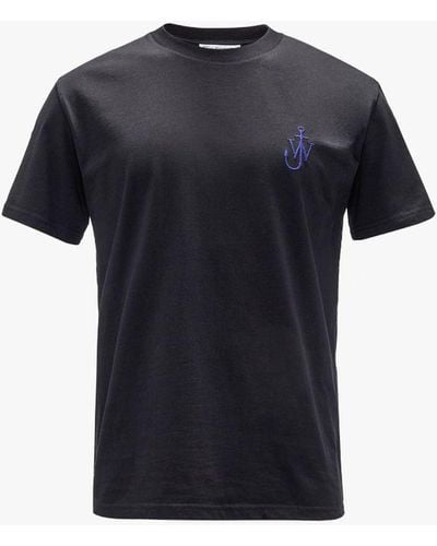 JW Anderson Anchor Embroidery Back Print T-shirt - Blue