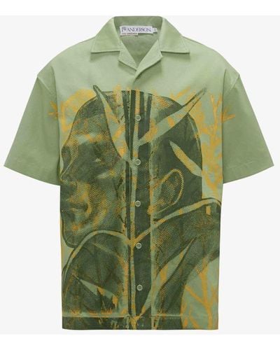 JW Anderson Short Sleeve Shirt - Pol Anglada Artwork - Green