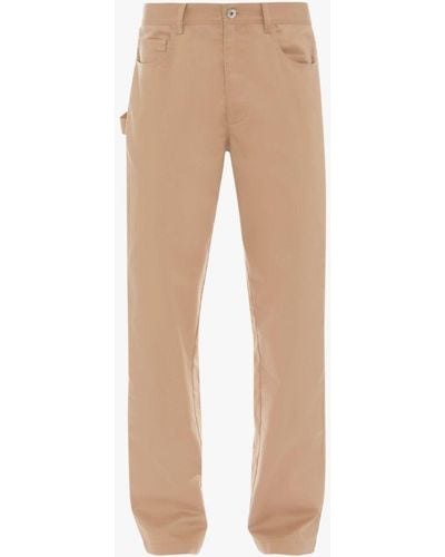 JW Anderson Straight-leg Chino Trousers - Natural