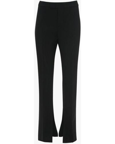JW Anderson Straight Trousers With Front Slit Pockets - Black