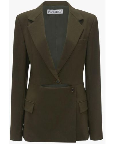 JW Anderson Deconstructed Single-breasted Blazer - Green