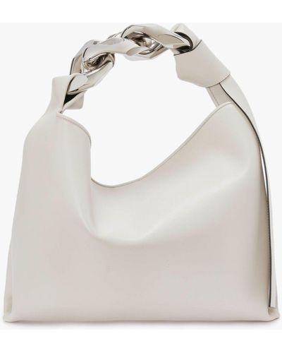 JW Anderson Small Chain Hobo - Leather Shoulder Bag - White