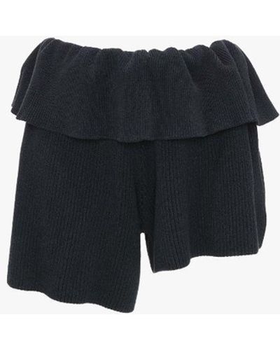 JW Anderson Fold Over Asymmetric Shorts - Blue