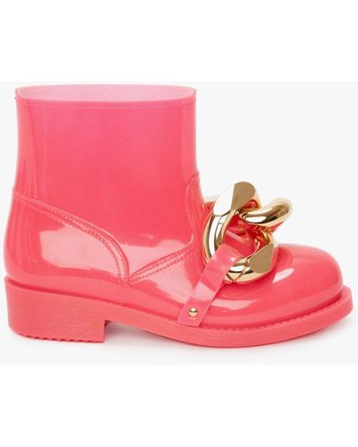JW Anderson Women's Chain Rubber Boot - Pink