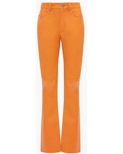 JW Anderson Bootcut Leather Pants - Orange