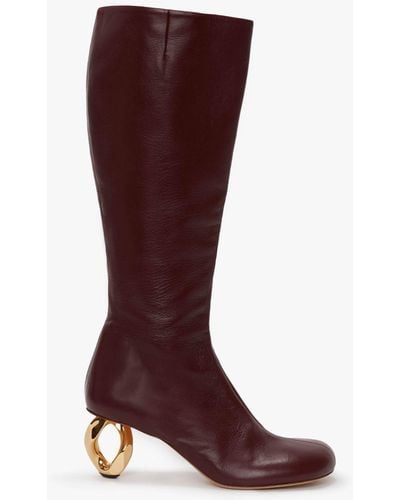 JW Anderson Chain Heel High Boots - Red