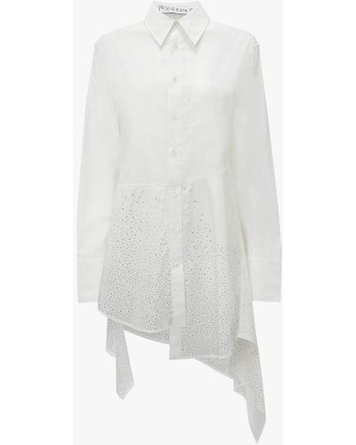 JW Anderson Crystal Hem Shirt - White