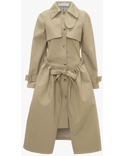 JW Anderson Gathered-waist Trench Coat - Natural