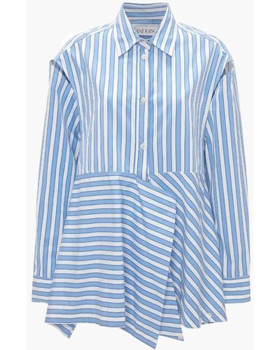 JW Anderson Peplum Drape Shirt - Blue