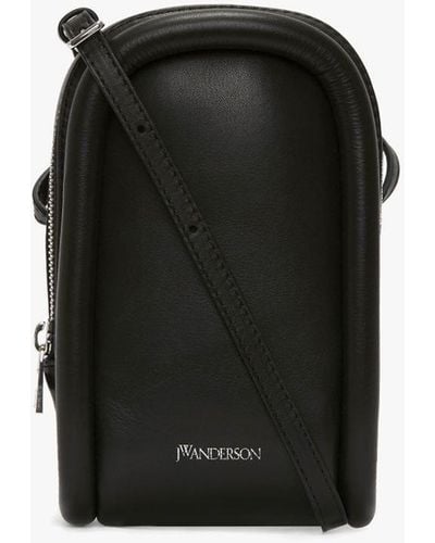 JW Anderson Bumper-pouch Leather Phone Pouch - Black