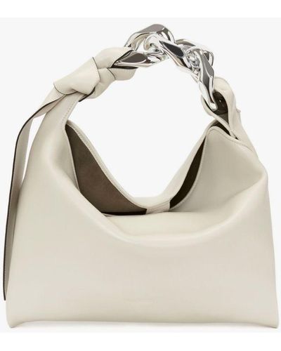 JW Anderson Small Chain Hobo - Leather Shoulder Bag - White