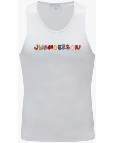 JW Anderson Logo Embroidered Tank Top - White