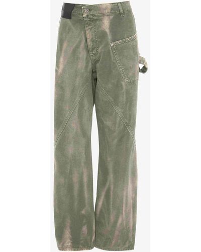 JW Anderson Twisted Workwear Denim Jeans - Green