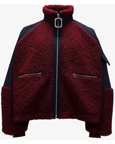 JW Anderson Colour Block Fleece Track Top - Red